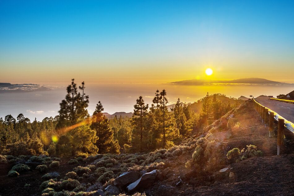 Puesta de sol en la isla de Tenerife